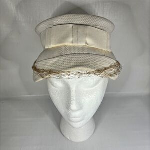 Vintage Union Made Pillbox Hat Mesh Netting Bow Vintage Church Formal Wedding